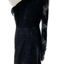 Alexis  Ilana One Shoulder Black Lace Mini Cocktail Evening Dress size M = US 4/6 Photo 4