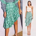 AMUR Skirt Pippie Asymmetrical Ruffle Plaid Green 2 GUC Photo 6