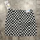 Tinseltown Tinsel Checkered Denim Miniskirt in Black White, Juniors Size M, New w/Tag Photo 8