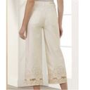 Soft Surroundings  Women's 6 White Ultimate Wide Leg Cropped Embroidered Jeans Photo 5