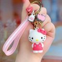 Sanrio New  Hello Kitty Wristlet Keychain Pink & White Photo 0