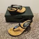 Ralph Lauren LAUREN  Reeta T-Strap Thong Wedge Sandals Size 8.5 Photo 1