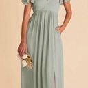 Birdy Grey  Hannah Empire Dress flutter sheer sleeves Chiffon Sage size XXL Photo 14