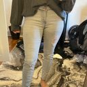 Celebrity Pink Gray Ripped Skinny Jeans  Photo 0