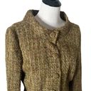 J. McLaughlin  Woven Blazer Women Size 10‎ Tweed Boucle Brown Button Front Jacket Photo 6