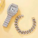 2Pcs Set pavedDiamond Women Watches Gold Watch Ladies Wrist Watches Luxury Brand Photo 2