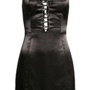 Lee SAU  Polly Lace-up Front Satin Mini Slip Dress Black Womens Size 10 Photo 11