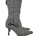 Jimmy Choo  Vintage VTG Wool Houndstooth Pattern Heeled Boots Pointed Toe Size 38 Photo 0