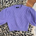 ZARA Light Purple Knit Puff Sleeve Crop Top Photo 0