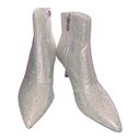 New Modatope Rhinestone Pointed Toe Ankle Boots Silver Sparkly Booties Size 8.5 Photo 9