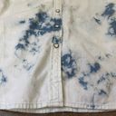 American Eagle  Bleached Denim Button Up Shirt Pearl Snap Button 90s ~ Size S Photo 4