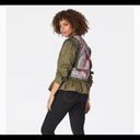 Matilda Jane  Lightweight Olive Green Boho Patchwork Ruffle Hem Jacket Sz Medium Photo 11