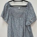 Old Navy  Ditzy Floral Blouse Women's XXL Square Neck Cap Sleeves Boxy Fit Photo 9