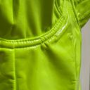 Tic Toc Lime Vinyl Open Back Underwire Mini Dress Photo 5