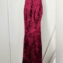 La Femme Vintage  Y2K Style Blood Red Crushed Velvet Bodycon Mini Dress Size 00 Photo 7