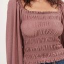 ASTR Pink Glittery Long Sleeve Blouse Photo 1