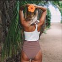 Cupshe  one piece color block one shoulder bow tie swimsuit Photo 2