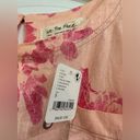 We The Free NWT Free People SMALL Linen Moon City Ruffle Hem Top In Peach Combo Pockets Photo 6