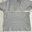 Lululemon  Blue v neck Speedy Short Sleeve T-shirt Cropped Size 8 Photo 3