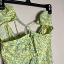 ZARA Women’s Green Floral Cut Out Mini Dress Photo 1