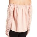 Romeo + Juliet Couture NWT  Off the Shoulder Crochet Sleeve Blouse Size Small Photo 5