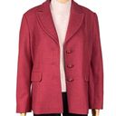 Talbots  100% Wool dark red blazer with large logo buttons & Pockets Size 12 EUC Photo 2