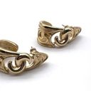 Trifari  Women's Shiny Hoop Earrings In Yellow Gold Fashion Jewelry Photo 2