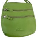 Stone Mountain  Crossbody Purse Bag Green Pebble Leather 8" x 7" Photo 2