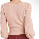 BCBGMAXAZRIA  Women's Bishop Sleeve Cable Sweater Photo 3