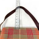 American Eagle  Pink And Tan Plaid Shoulder Bag Wool Mini Flap Photo 7