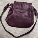 JustFab Colby Shoulder/CrossBody Bag Purse Plum purple faux leather braided detail Photo 4