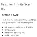 BP  Faux Fur Infinity Scarf Photo 7