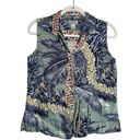 Tommy Bahama Vintage  Womens Tropical Print Silk Button Down Top M Sleeveless0342 Photo 0