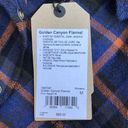 prAna NWT  Golden Canyon Blue Orange Long Sleeve Flannel 100% Cotton Button Down Photo 8