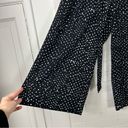 T Tahari  Black White Polka Dot Print Wide Leg Cropped Pants Size S Photo 4