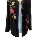 White Stag  Vintage Embroidered Chenelle Long Sleeve Black Button Down Shacket Si Photo 1