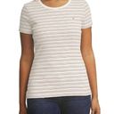 Tommy Hilfiger  Womens Short Sleeve Scoop Neck Shirt, Red White Blue Stripes, Med Photo 1