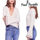 Free People  Anthropologie Small Wool Flared sleeve sweater top Gray May Morning Photo 1