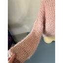 Oak + Fort  womens pink fuzzy sweater size S cropped long bell sleeves Photo 7
