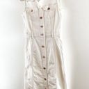 Gap  Cotton Sleeveless Collared Button Front Belted Denim Midi Dress White 2 Photo 7