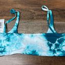 Daisy NWT Dippin 's Aqua Tie Dye Twisted Bralette Bikini Top Teal White Medium Photo 3