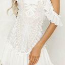 Hello Molly  Something To Be Said Ruffled Embroidery Lace Dress White Size 6 NWT Photo 0