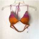 Shade & Shore Push-Up Ruffle Triangle Pink Orange Ombre Swim Bikini Top 34B NWT Photo 4