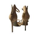 Bebe  Tan Slingback Ankle Strappy Heels Size 5.5 GUC #3132 Photo 2