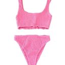 Naked Wardrobe NWOT  Barbie Bubblegum Pink Smocked 2 Piece Bikini sz Large Photo 8