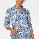 Velvet Heart  PALOMA BLUE TROPICANA Large SHIRT Linen Button Down Top Photo 0