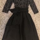 Jessica Howard fit & flare dress classic lace and crisp taffeta Black & Silver Size 8 Photo 2