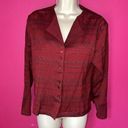 Coldwater Creek  Women’s Petite Small Textured Stripe Red Button Down Top Nwt Photo 0