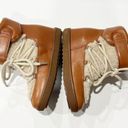 Coach  Monroe Leather Shearling Saddle Boots Lace Up Tan Snow Size 9.5 NEW Photo 4