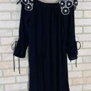 Loft  NWT Navy Lace Appliqué Off the Shoulder Shift Dress Size S Photo 8